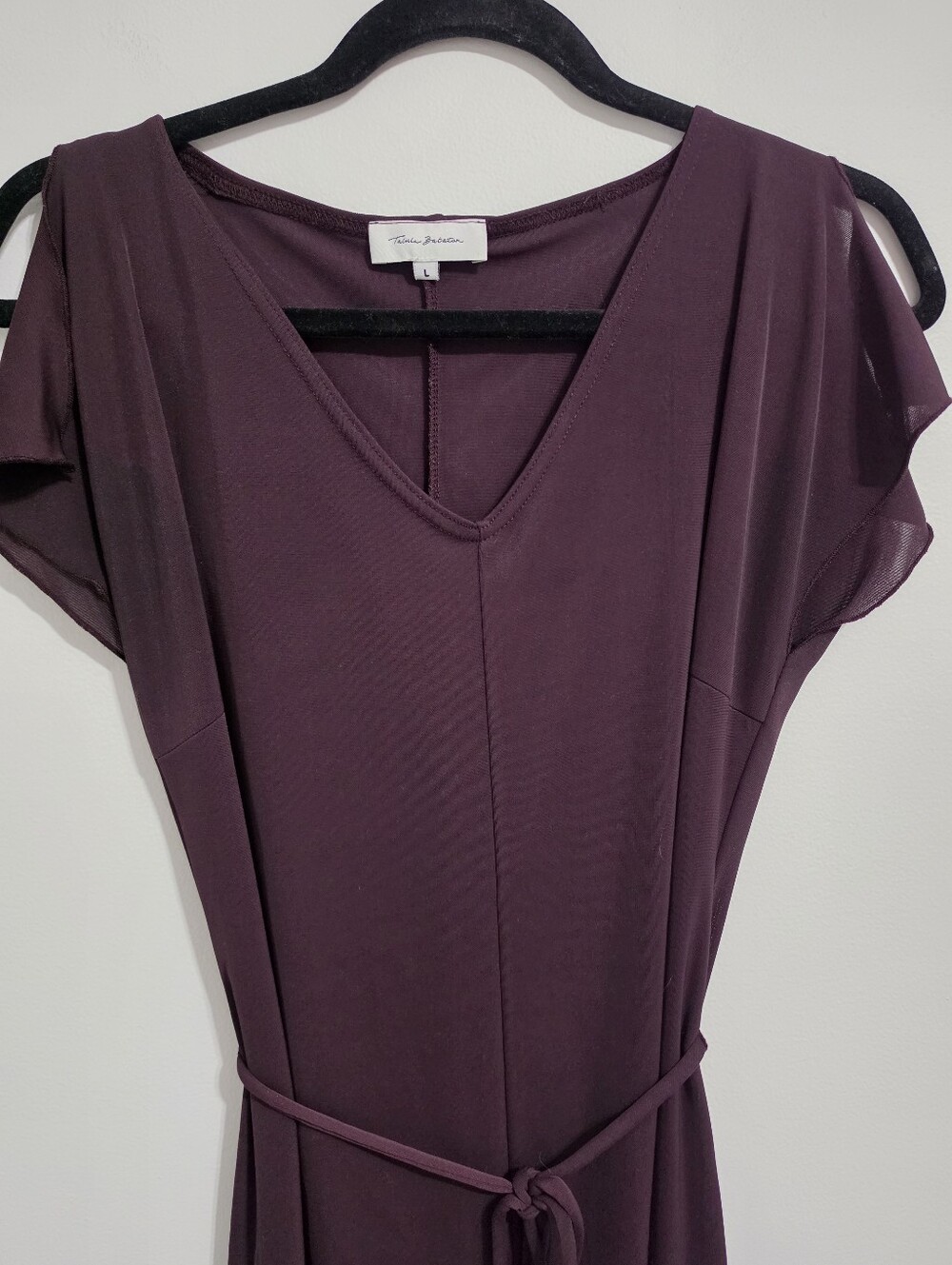 116. Talula Plum Belted Evening Dress
